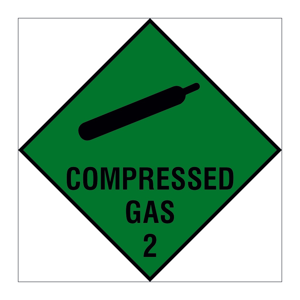 Compressed Gas Class 2 Hazard Warning Diamond sign British Safety Signs