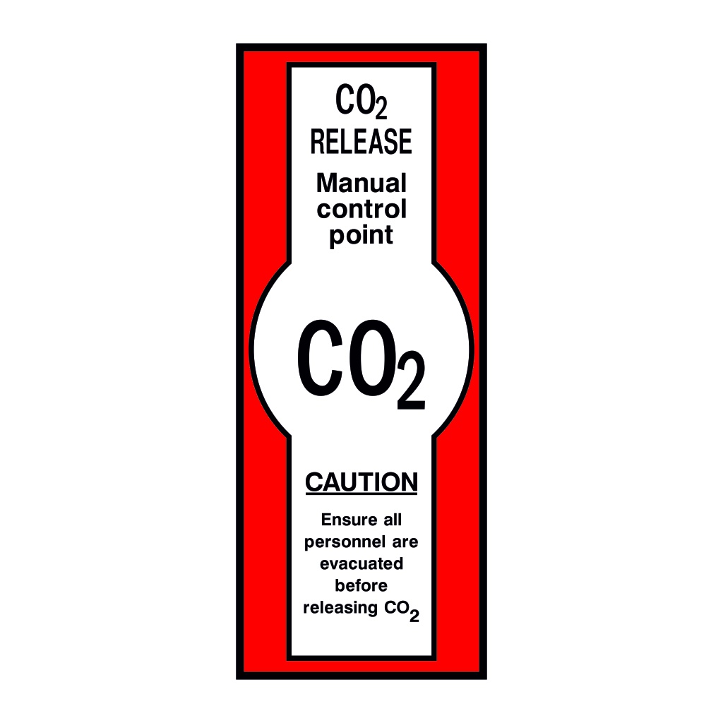CO2 Manual release point sign British Safety Signs