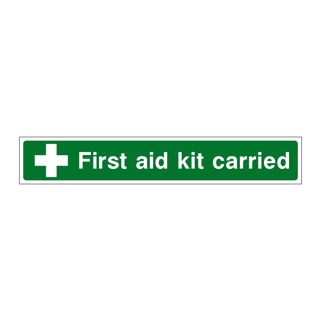 First aid kit carried sign British Safety Signs