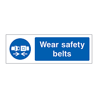 Wear safety belts sign