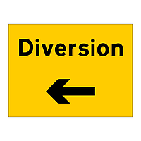 Diversion arrow left sign