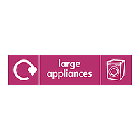 Large appliances with WRAP recycling logo & icon sign