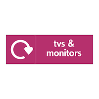 Tvs & monitors with WRAP recycling logo sign