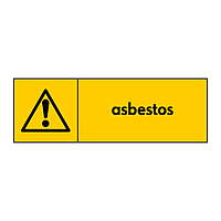 Asbestos with warning icon sign