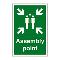 Assembly point symbol & text sign