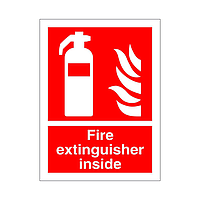 Fire extinguisher inside sign