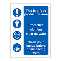 This is a food production area sign