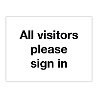 All visitors please sign in sign