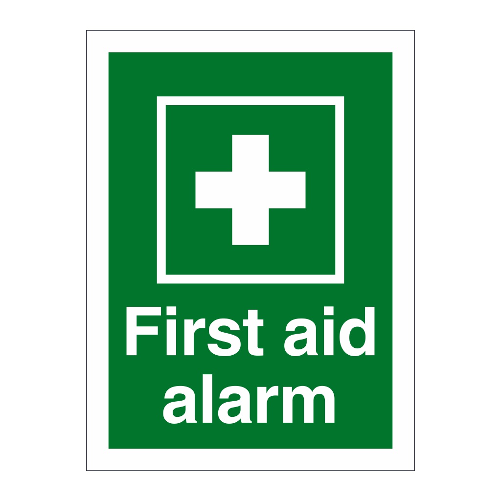 First Aid Alarm sign Manufactured by British Safety Signs