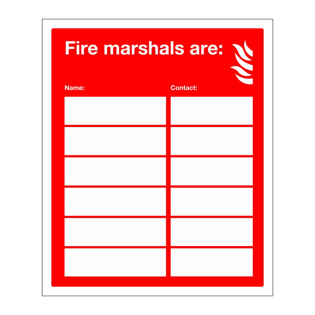 Fire marshals are sign British Safety Signs
