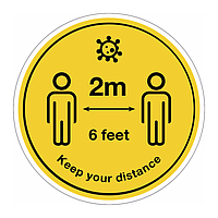 Keep your distance 2m Covid 19 floor graphic