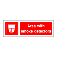 Area with smoke detectors sign
