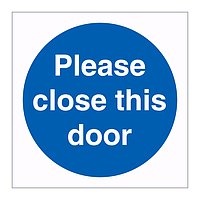 Please close this door sign