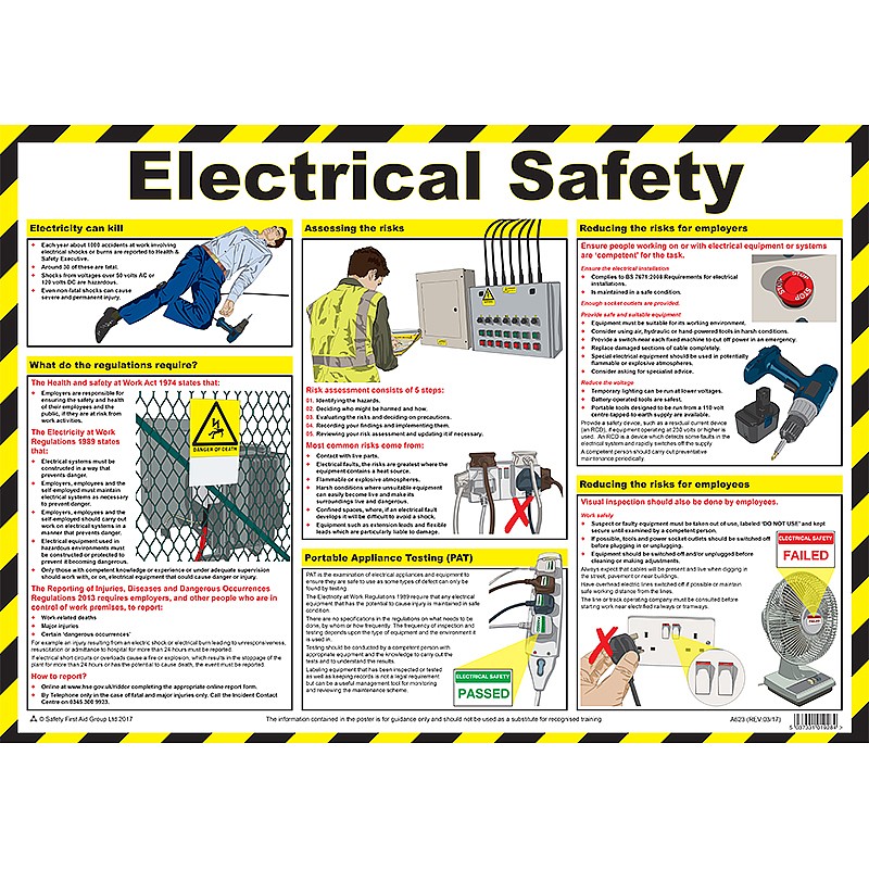 First Aid Electrical Safety Poster British Safety Signs
