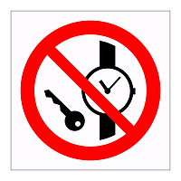 No metallic articles or watches symbol sign