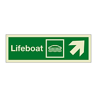 Lifeboat with up right directional arrow 2019 (Marine Sign)