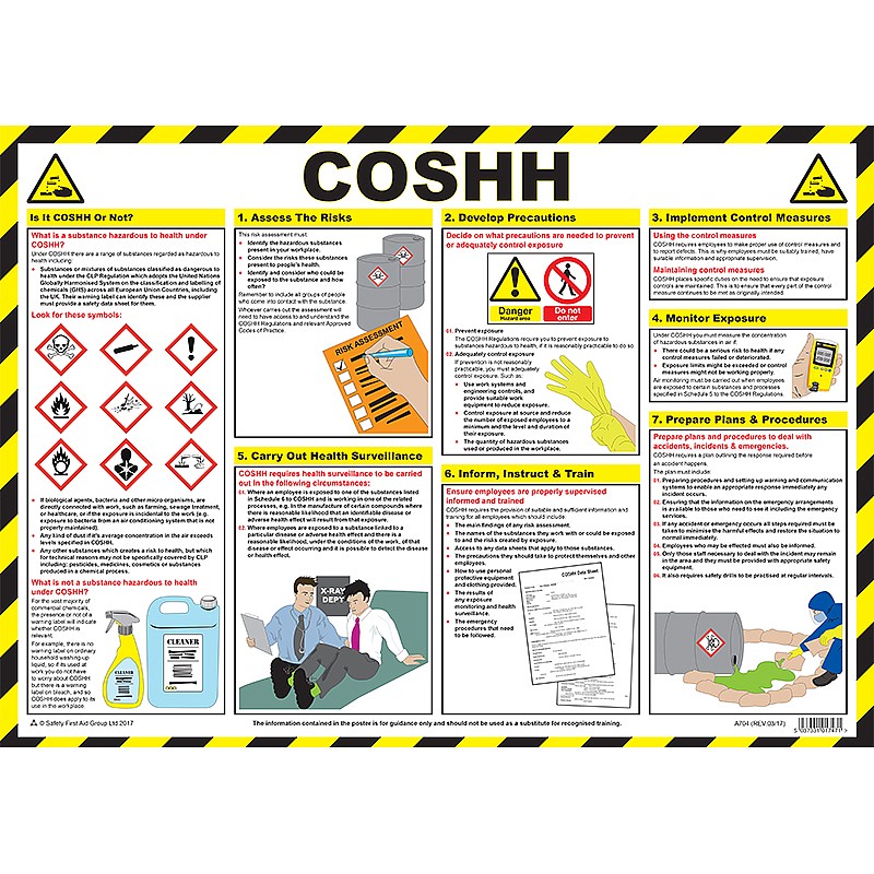 Coshh Control Of Substances Hazardous To Health Poster Bss