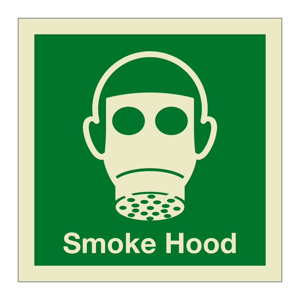 Smoke hood with text (Marine Sign) British Safety Signs