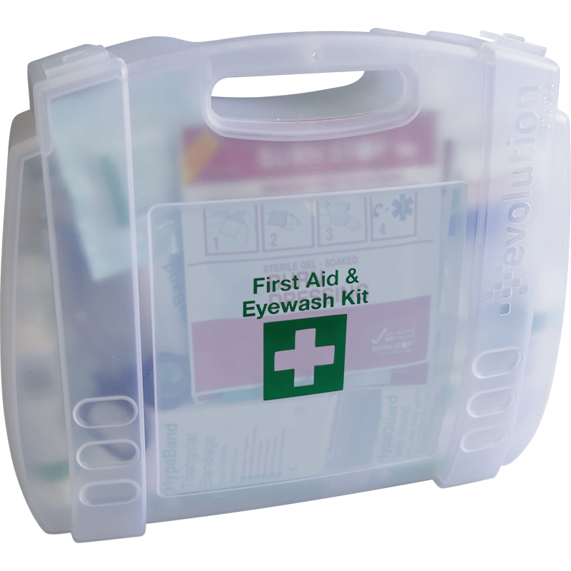 Evolution british standard compliant first aid kit eyewash british