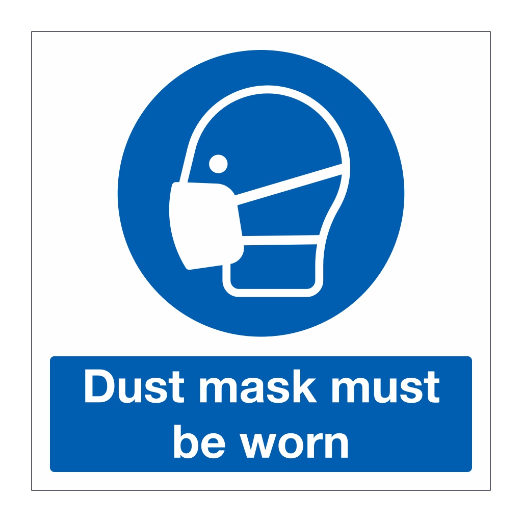 Dust mask must be worn sign British Safety Signs
