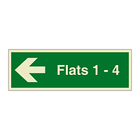 Flats 1 - 4 arrow left sign