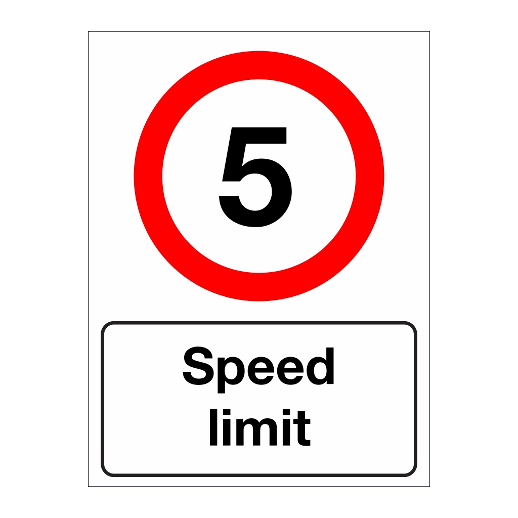 5mph speed limit sign | British Safety Signs