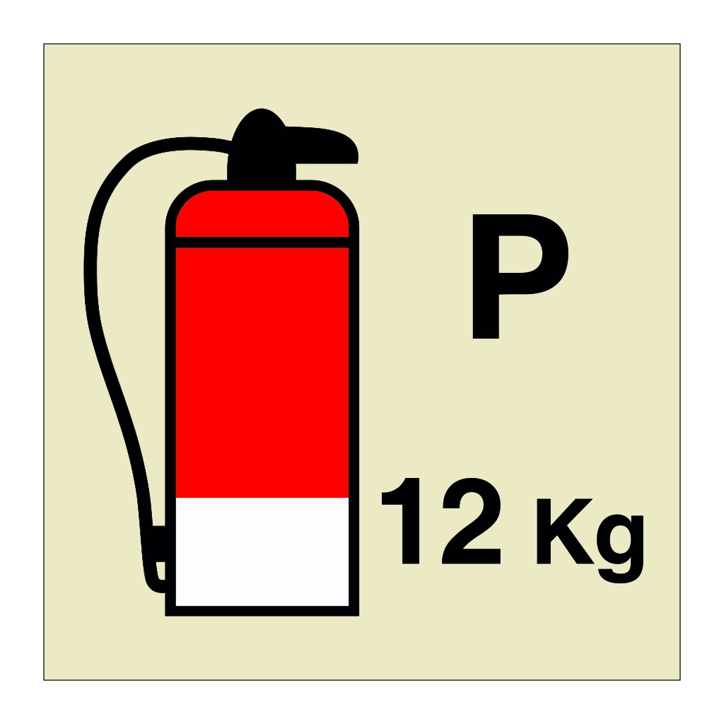 12kg Powder Fire Extinguisher Marine Sign British Safety Signs