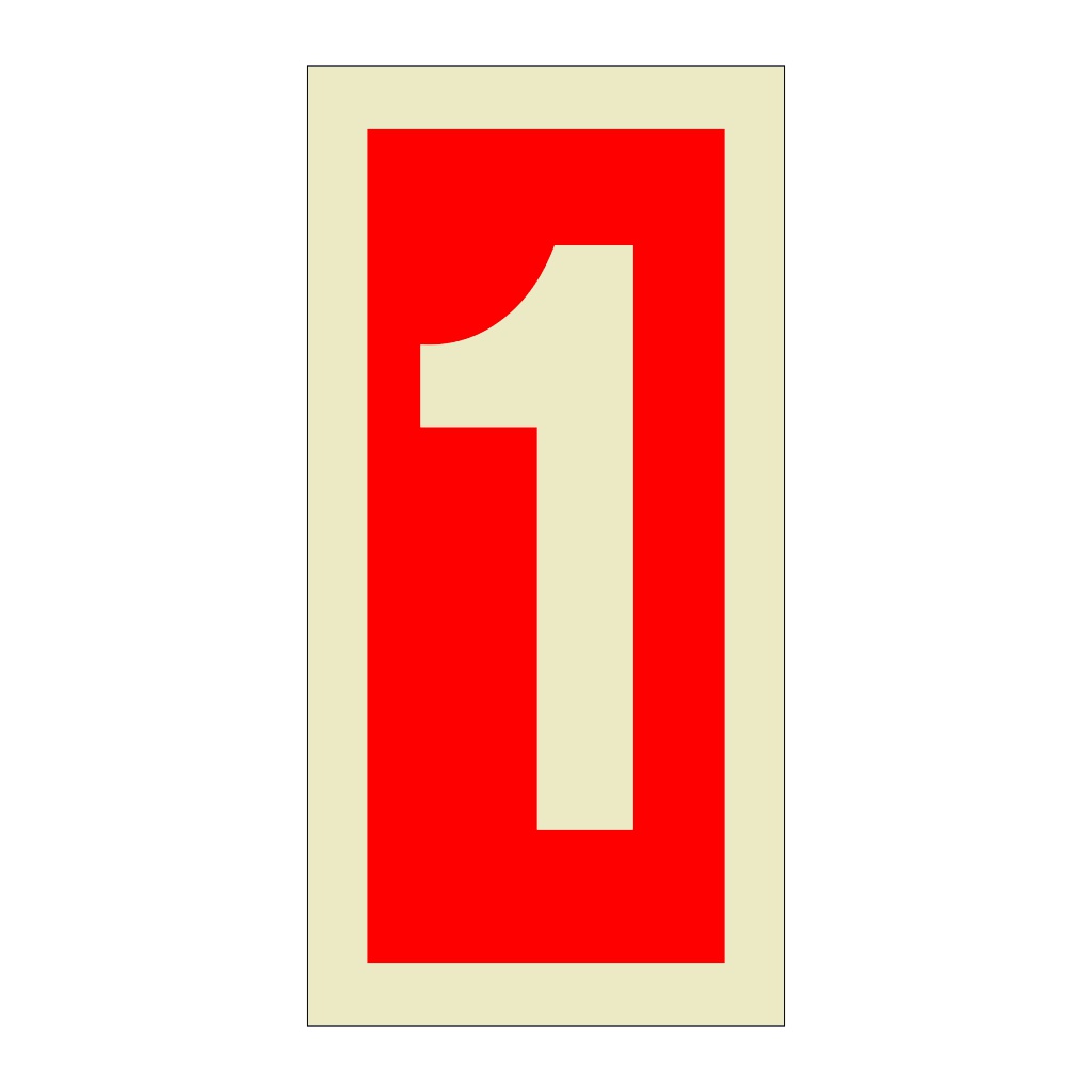 Number 1 (Marine Sign) | British Safety Signs