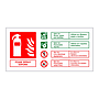 Foam spray fire extinguisher identification English/Spanish sign