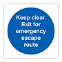 Keep clear Exit for emergency escape route (Marine Sign)