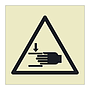 Crushing of hands hazard warning symbol sign