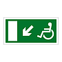 Disabled exit Arrow down left sign