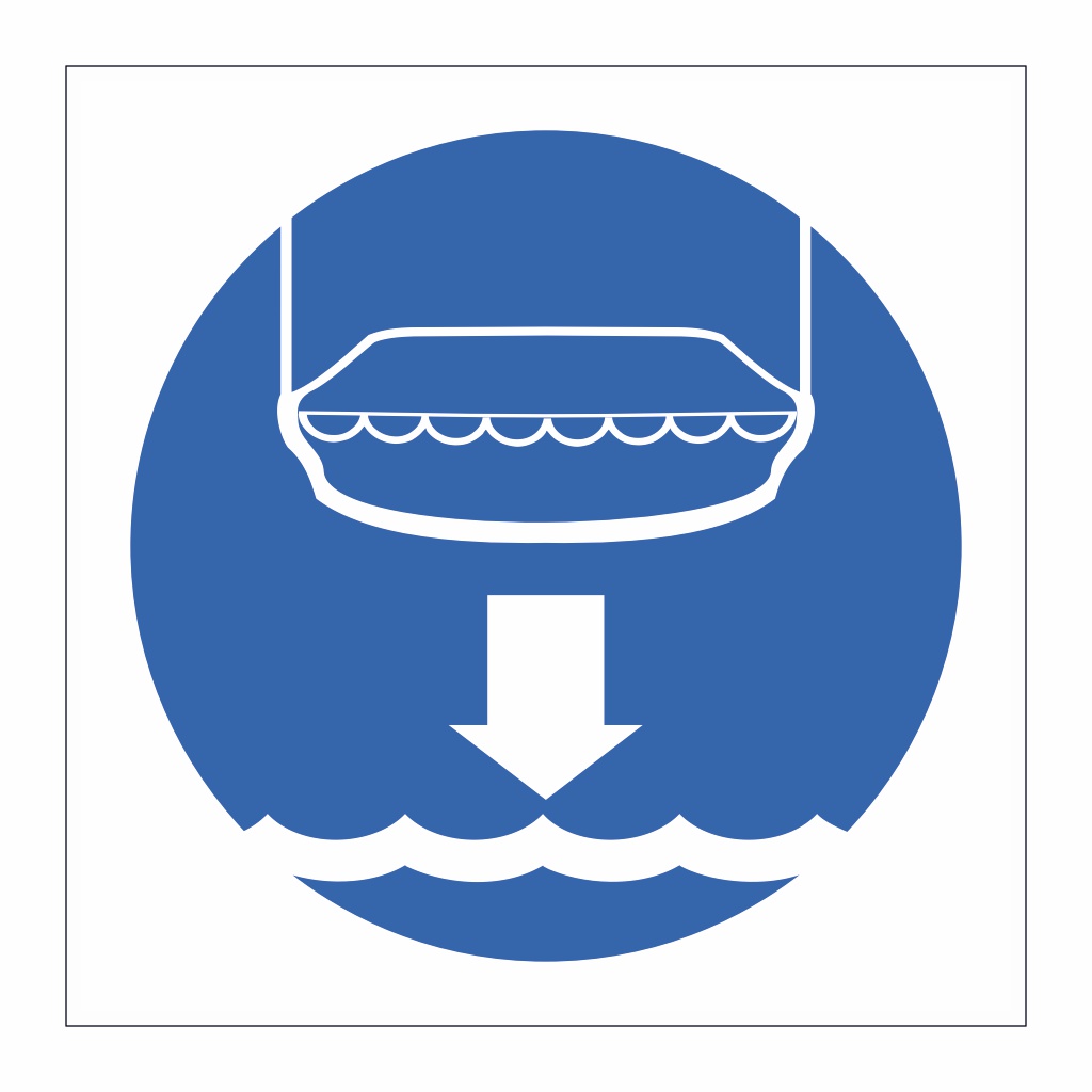 Lower lifeboat to the water symbol (Marine Sign)