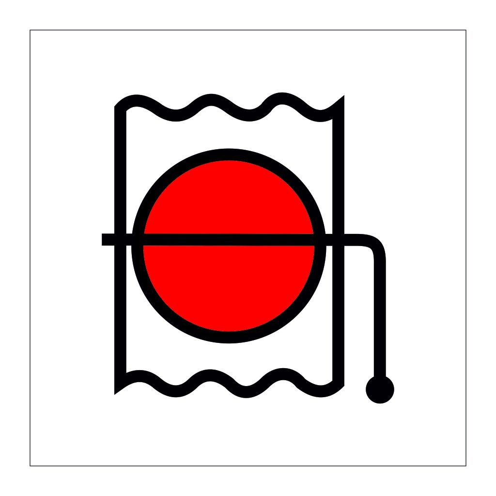 Fire damper in vent duct (Marine Sign)