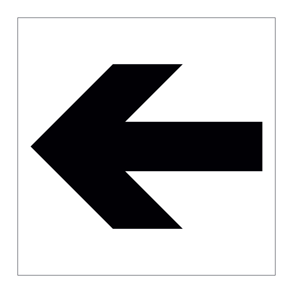 Left directional arrow symbol sign