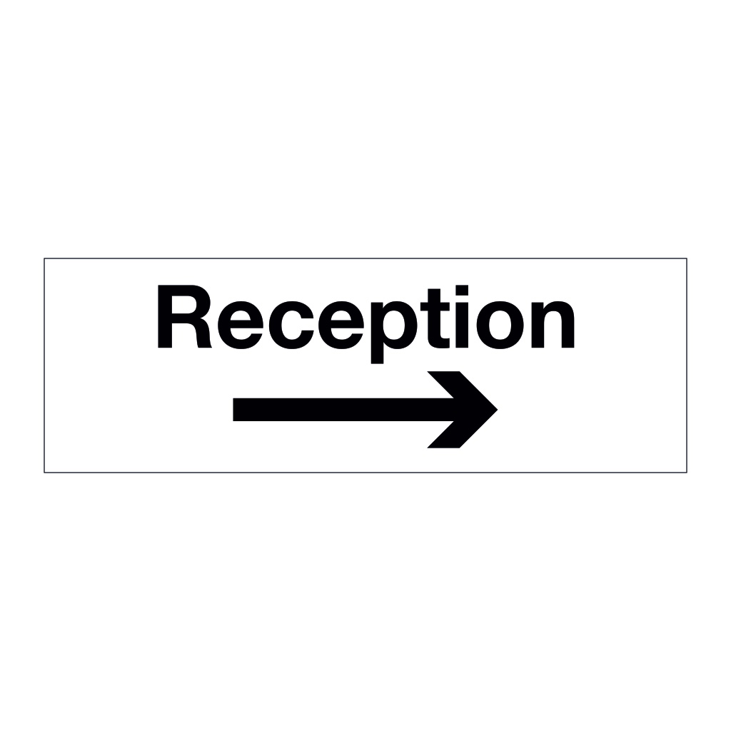 Reception with arrow right sign