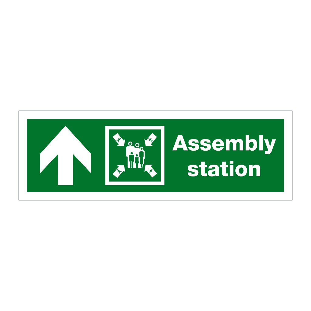 Assembly station arrow up (Marine Sign)