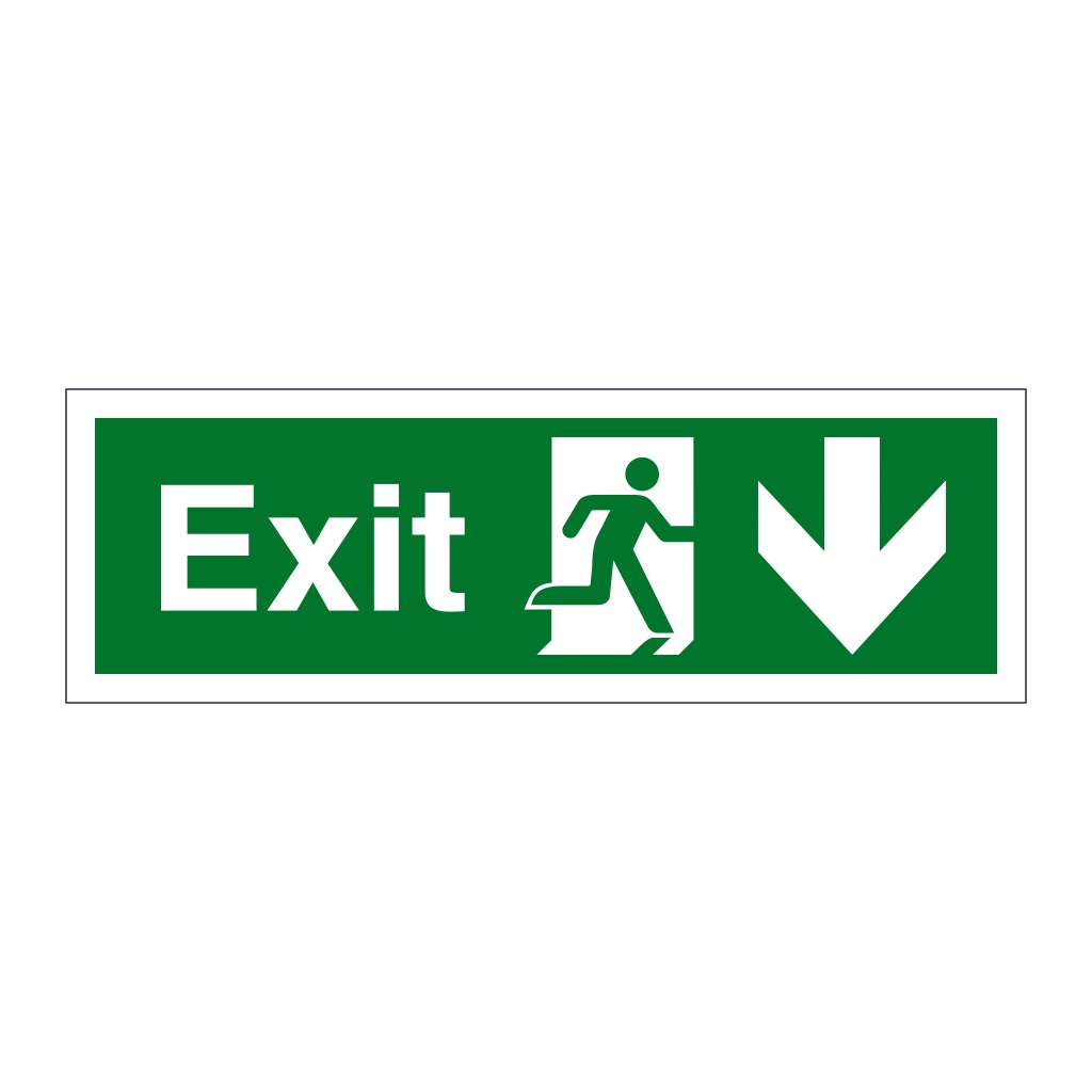 Exit Running man with arrow down (Marine Sign)