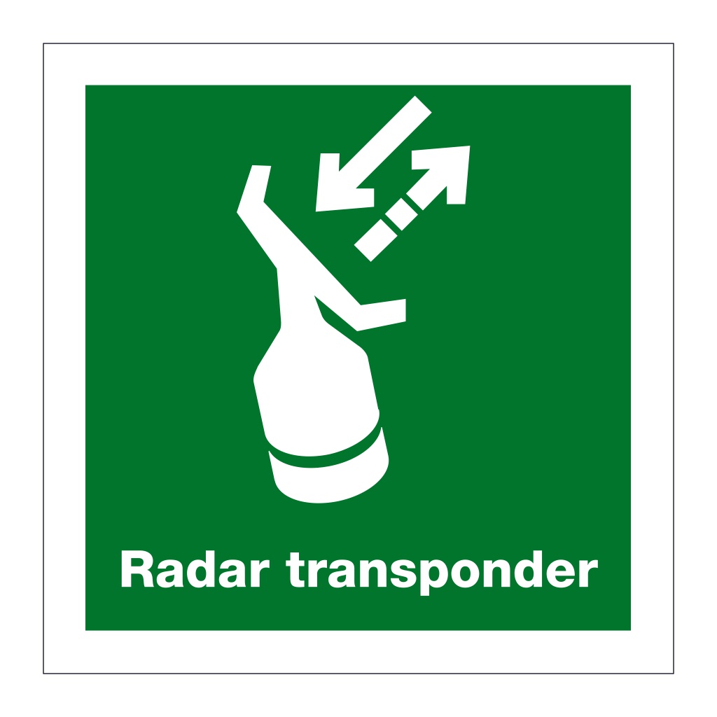 Search and rescue transponder SART with text (Marine Sign)