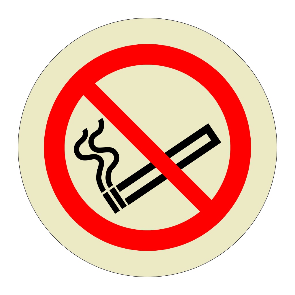 No Smoking symbol labels (Sheet of 18)