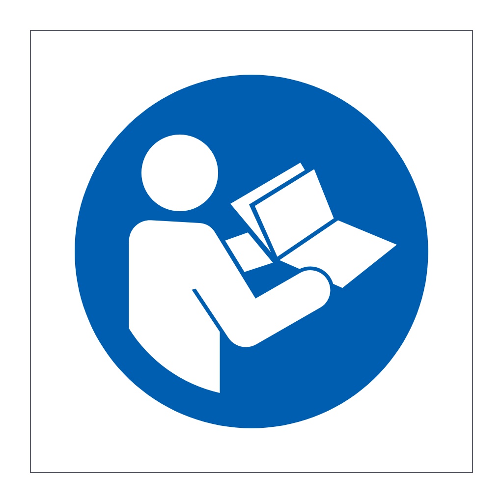 Read operating manual symbol sign