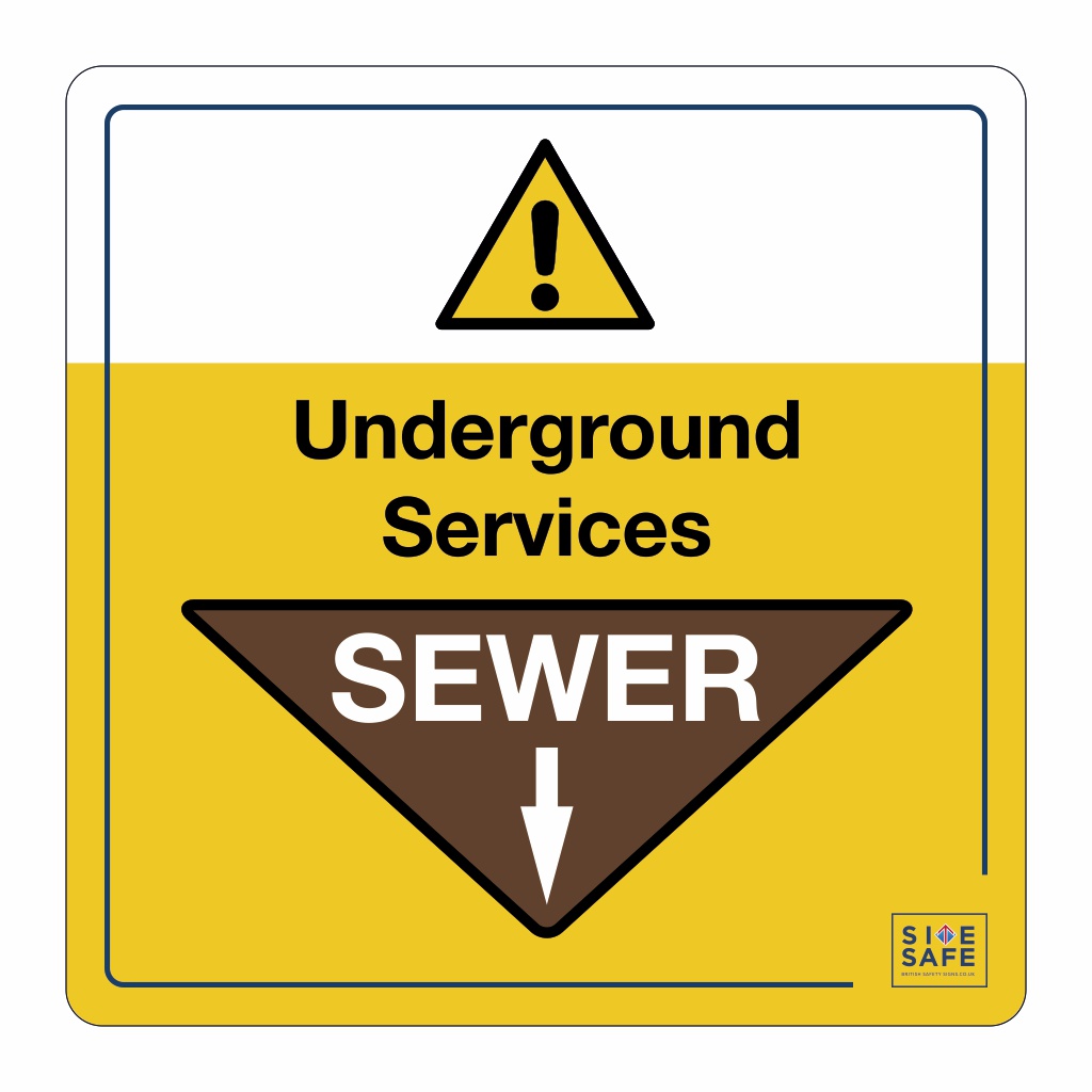 Site Safe - Underground services Sewer sign