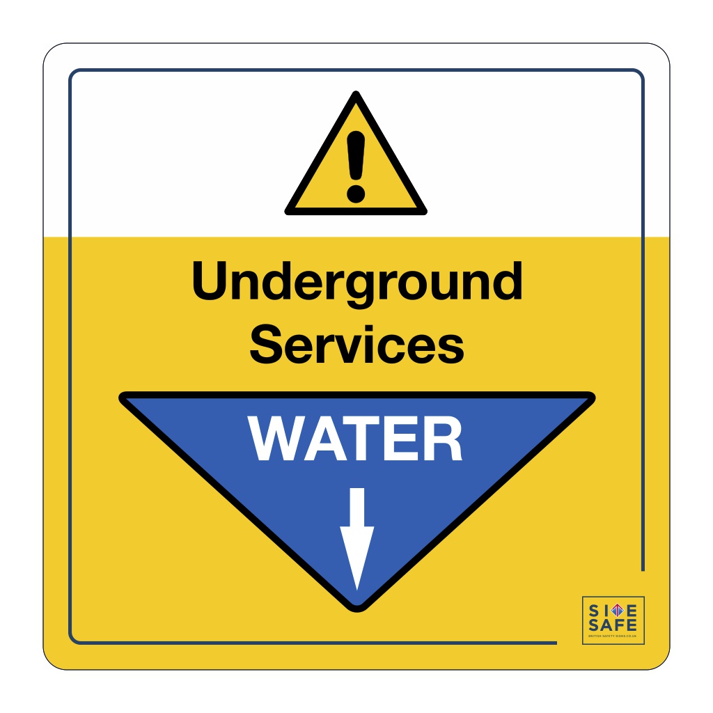 Site Safe - Underground services Water sign