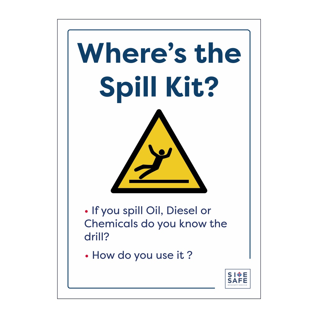 Site Safe - Where's the spill kit sign