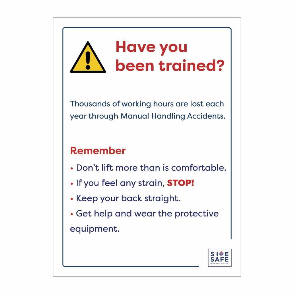 Site Safe - Manual handling sign