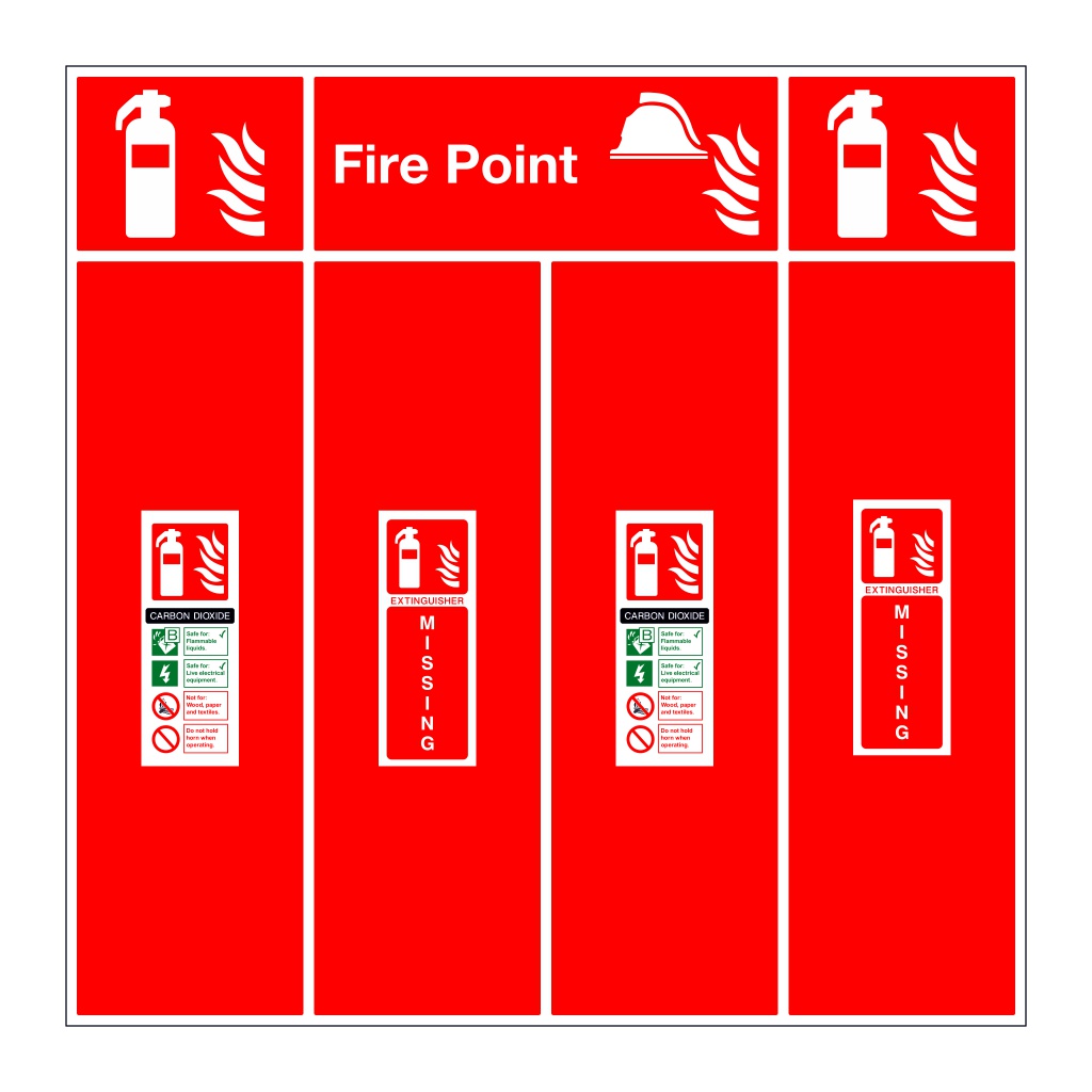 Carbon Dioxide fire extinguisher double location board