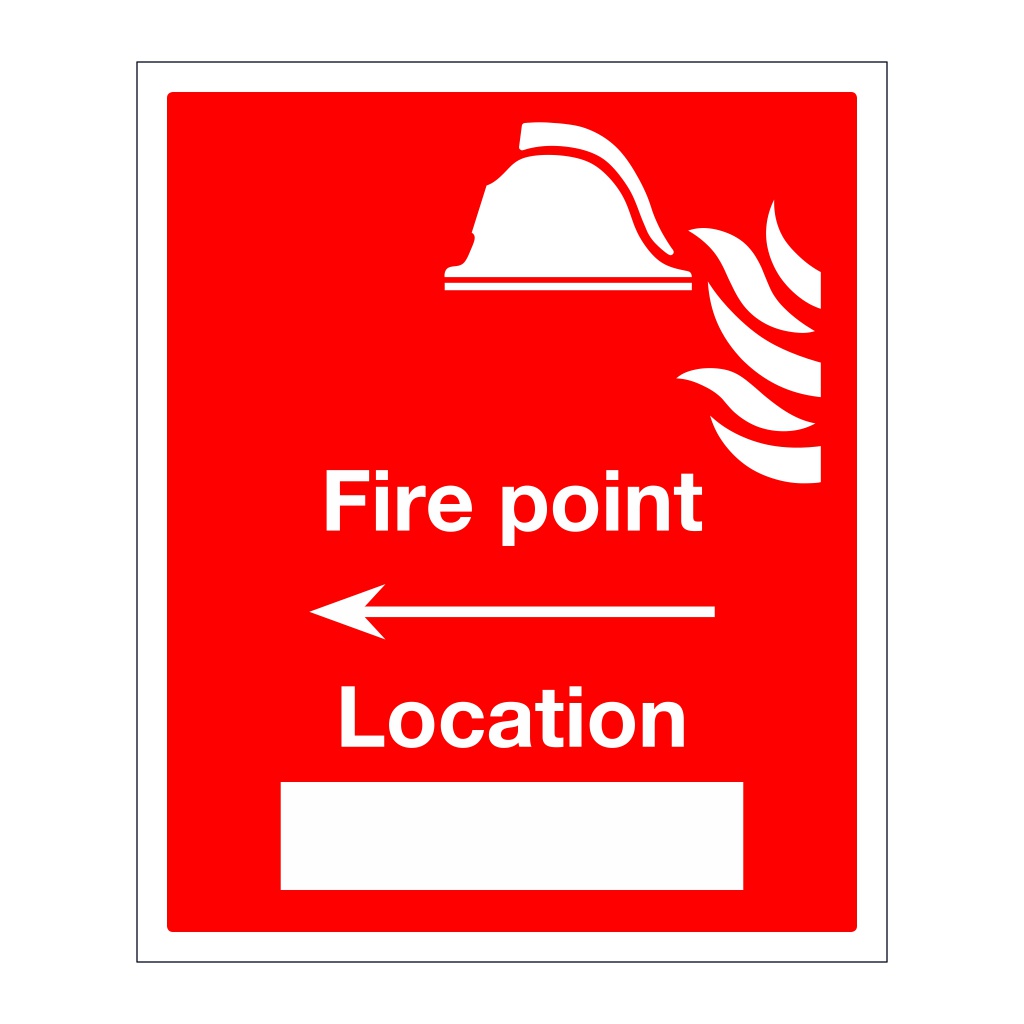 Fire point location arrow left sign