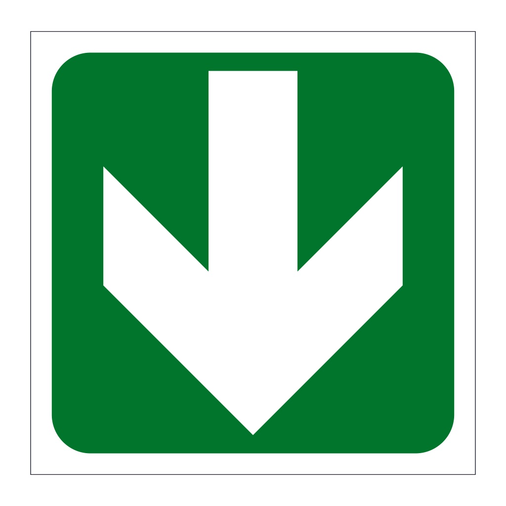 Down directional arrow (Marine Sign)