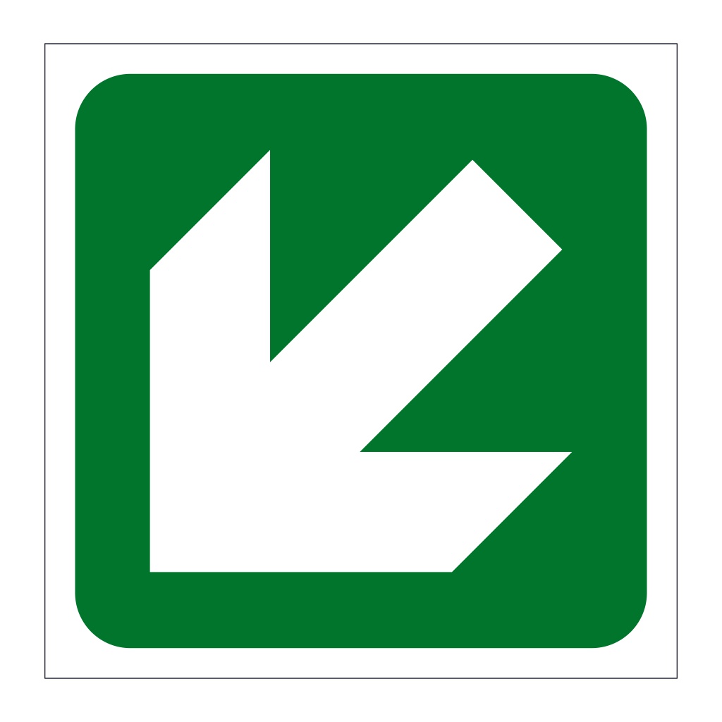Down left directional Arrow (Marine Sign)