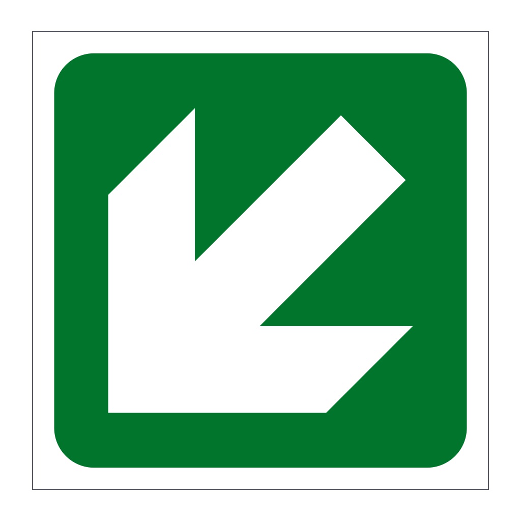 Down Left Directional Arrow (Marine Sign) | British Safety Signs
